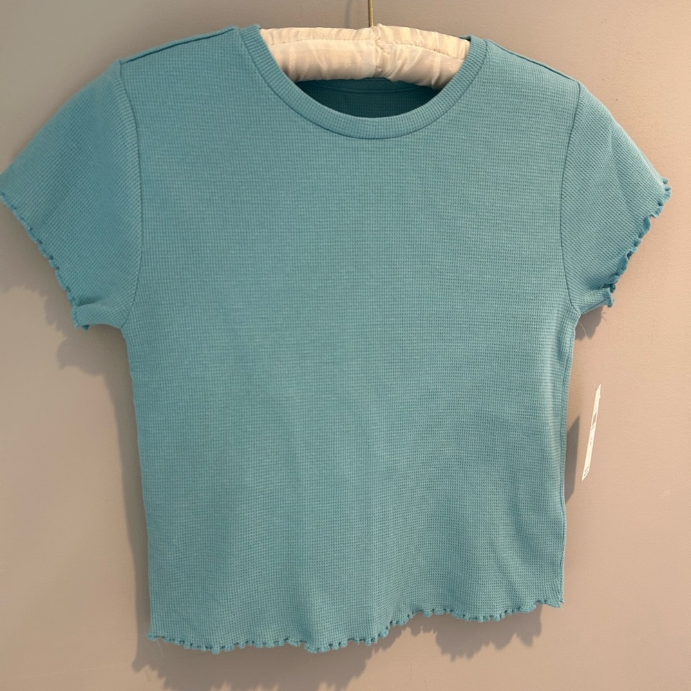 ANTHROPOLOGIE PILCRO waffle ruffle tee. Size M. NWT